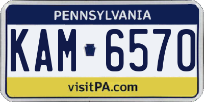 PA license plate KAM6570