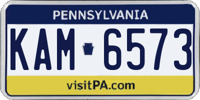 PA license plate KAM6573