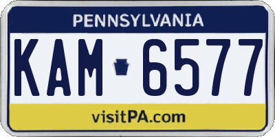PA license plate KAM6577