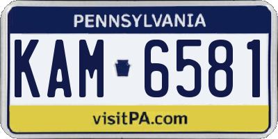 PA license plate KAM6581