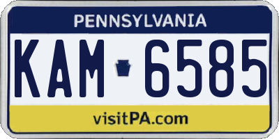 PA license plate KAM6585