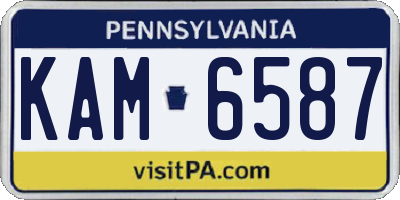 PA license plate KAM6587