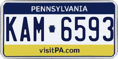 PA license plate KAM6593