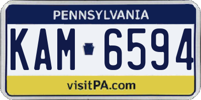 PA license plate KAM6594