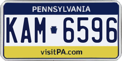 PA license plate KAM6596