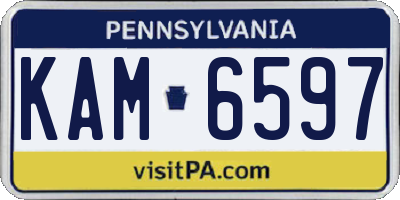 PA license plate KAM6597