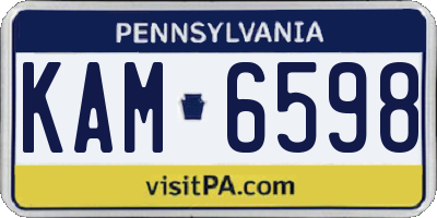 PA license plate KAM6598