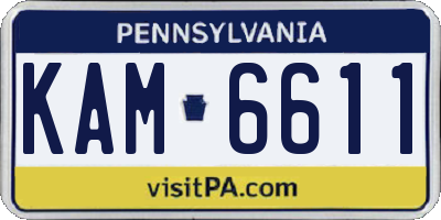 PA license plate KAM6611