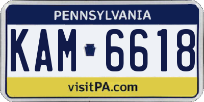 PA license plate KAM6618
