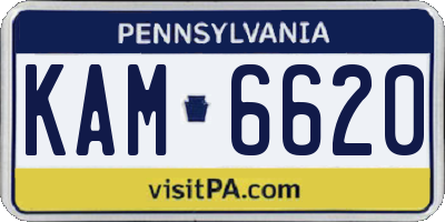 PA license plate KAM6620