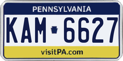 PA license plate KAM6627