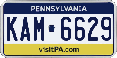 PA license plate KAM6629