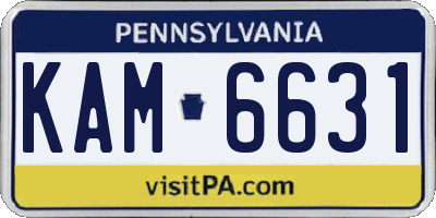 PA license plate KAM6631