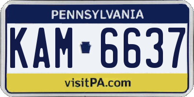 PA license plate KAM6637