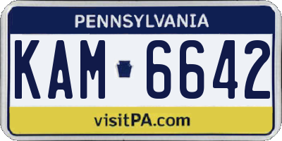 PA license plate KAM6642