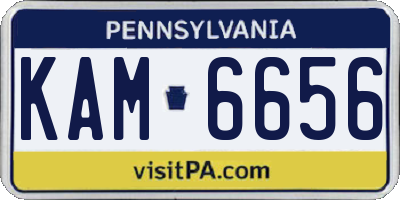 PA license plate KAM6656