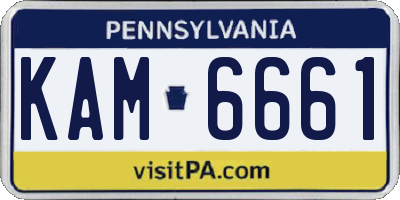 PA license plate KAM6661