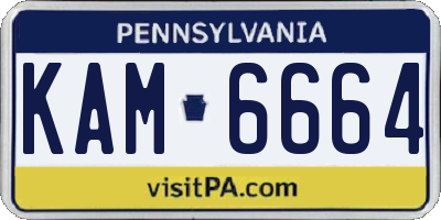 PA license plate KAM6664