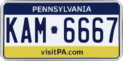 PA license plate KAM6667