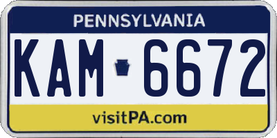 PA license plate KAM6672