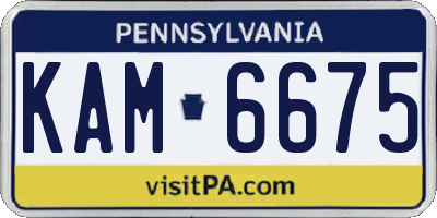 PA license plate KAM6675