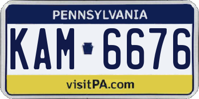 PA license plate KAM6676