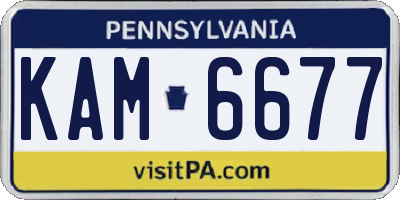 PA license plate KAM6677