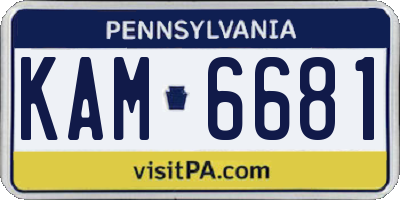 PA license plate KAM6681
