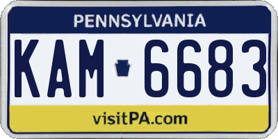 PA license plate KAM6683
