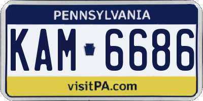 PA license plate KAM6686