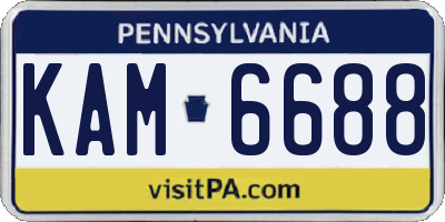 PA license plate KAM6688