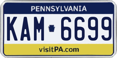 PA license plate KAM6699