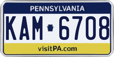 PA license plate KAM6708