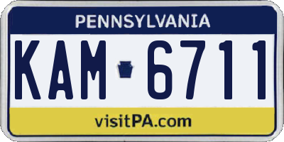 PA license plate KAM6711