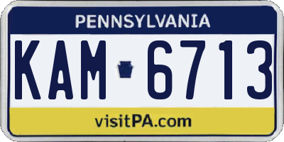 PA license plate KAM6713