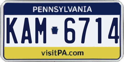 PA license plate KAM6714