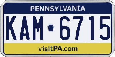 PA license plate KAM6715