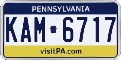 PA license plate KAM6717
