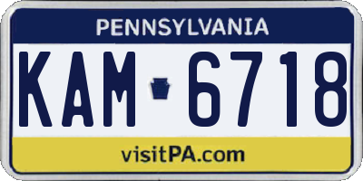PA license plate KAM6718