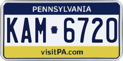 PA license plate KAM6720