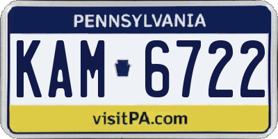 PA license plate KAM6722
