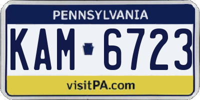 PA license plate KAM6723
