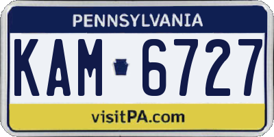 PA license plate KAM6727