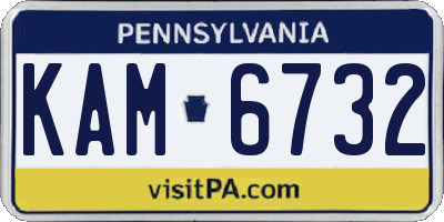 PA license plate KAM6732