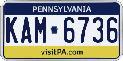 PA license plate KAM6736