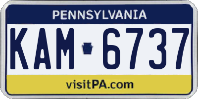 PA license plate KAM6737