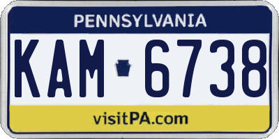 PA license plate KAM6738