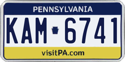 PA license plate KAM6741