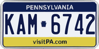 PA license plate KAM6742