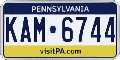 PA license plate KAM6744